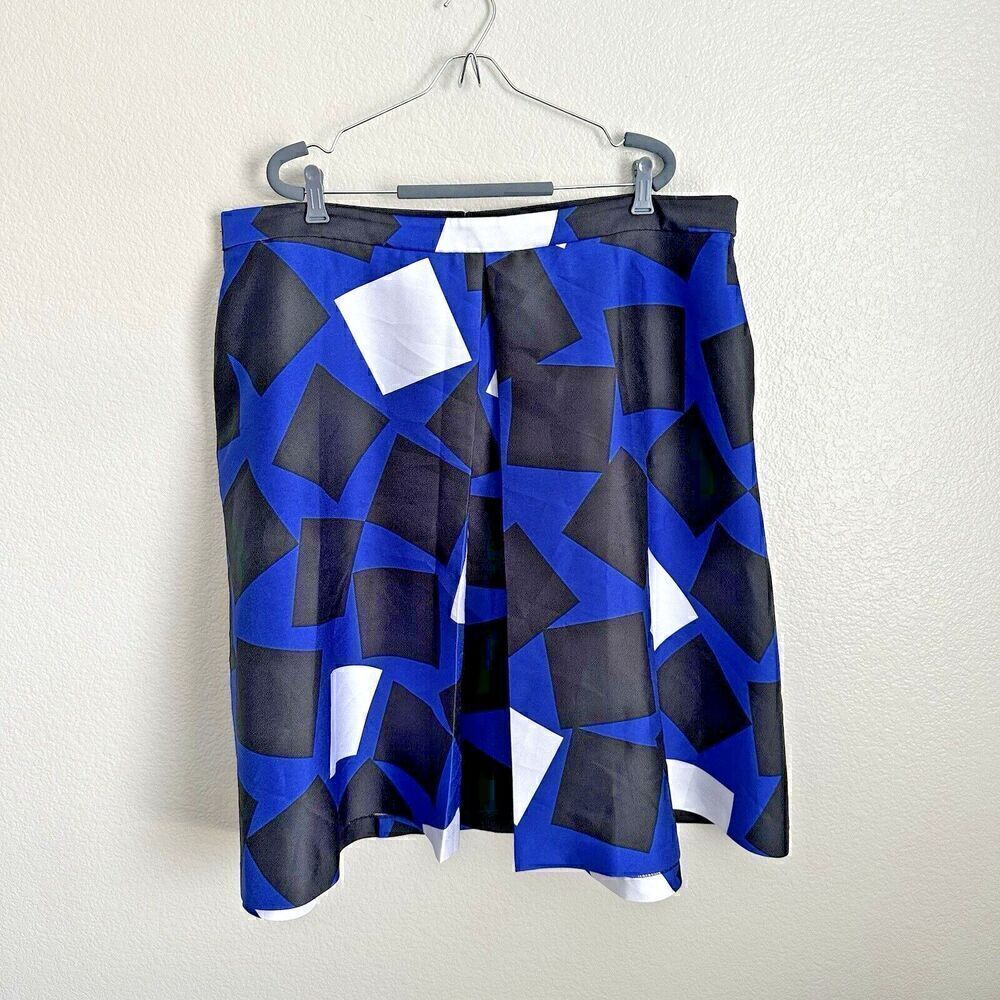 Lane Bryant Skirt Womens Size 24 Pleated Graphic Color Block Knee Multicolor